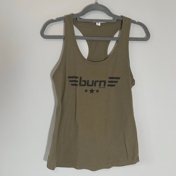 Burn Bootcamp cotton blend racerback army vibe workout tank top - Picture 1 of 7